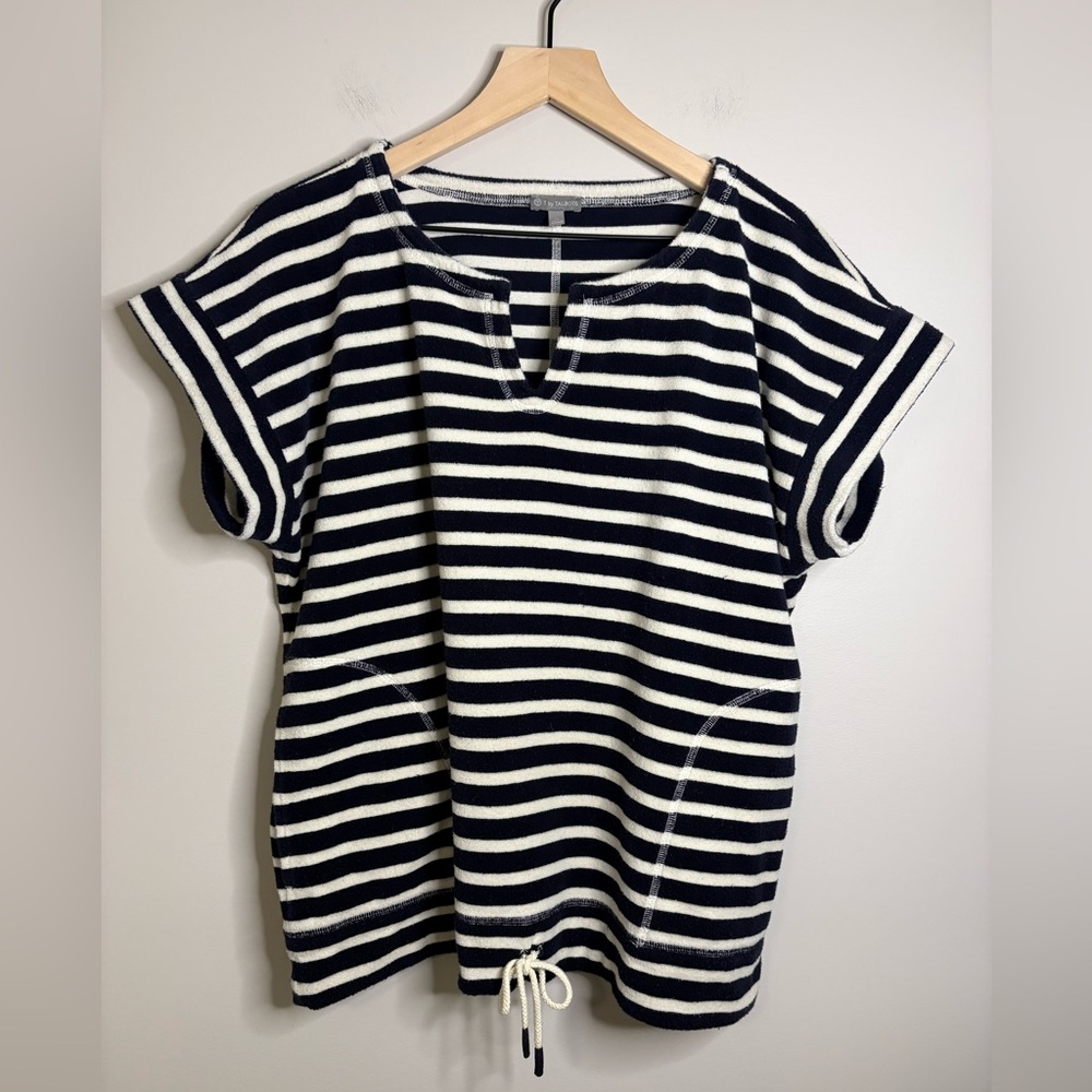 Women’s T By Talbots Split Neck Drawstring Waist … - image 1